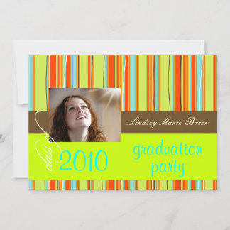 Fluorescent Beach Towel/orange/lime Invitation