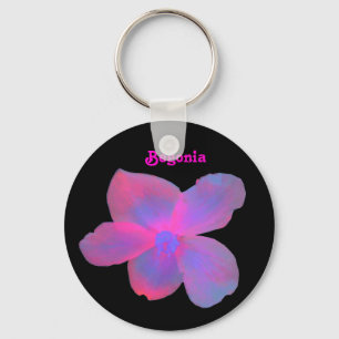 Fluorescent Begonia Customisable Keychain