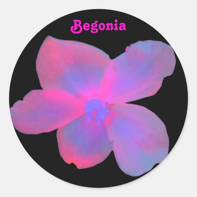 Fluorescent Begonia Customisable Sticker (Front)