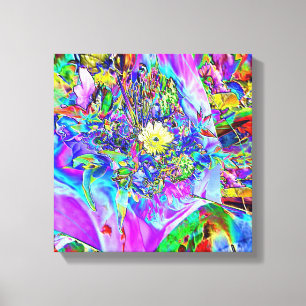 Fluorescent Blue, Lavender & Yellow Canvas Print