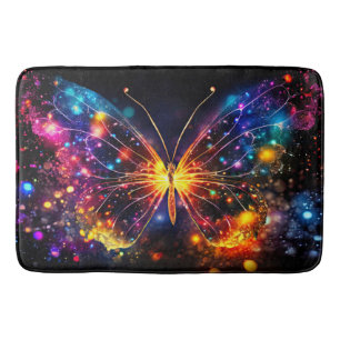 Fluorescent Butterfly Bath Mat