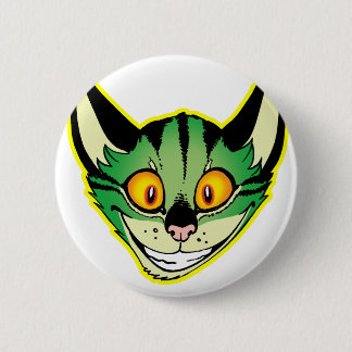 Fluorescent Cartoon Cat Button Badge
