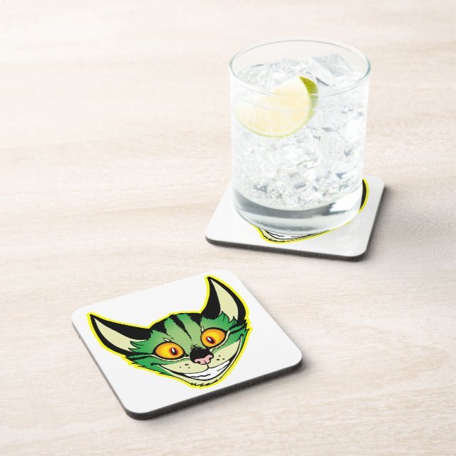 Fluorescent Cartoon Cat Coasters Set (Right Side)