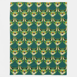 Fluorescent Cartoon Cat Fleece Blanket