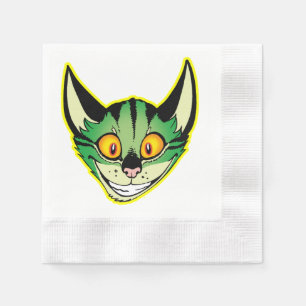 Fluorescent Cartoon Cat Paper Napkins