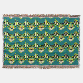 Fluorescent Cartoon Cat Throw Blanket