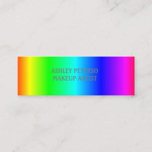 Fluorescent elegant rainbow colours mini business card