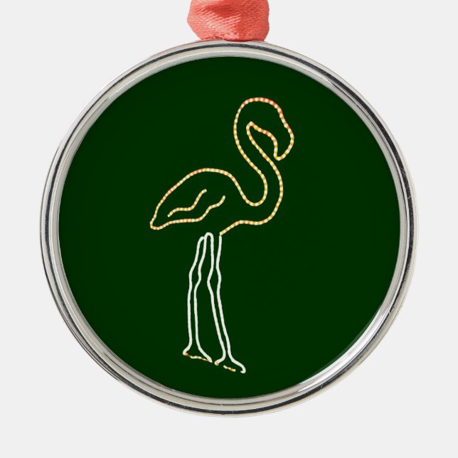 Fluorescent Flamingo Metal Tree Decoration (Front)