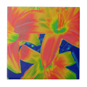 fluorescent flowers tile
