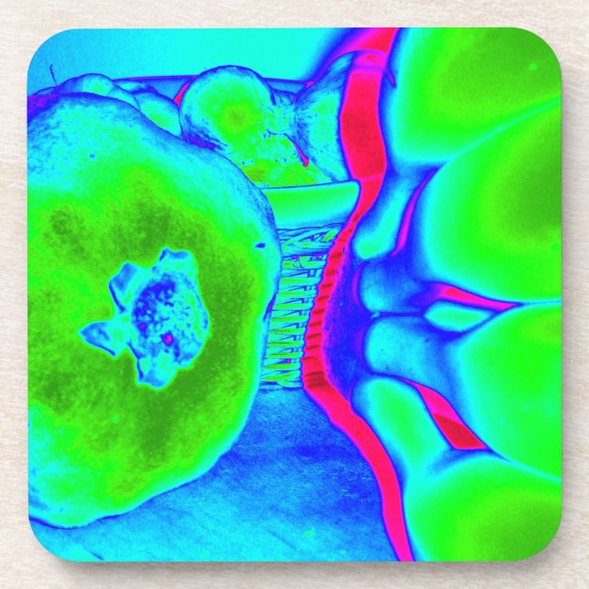 fluorescent fruit green coaster (Front)