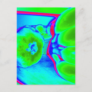 fluorescent fruit green postcard