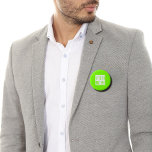 fluorescent green - add your  logo  3 cm round badge<br><div class="desc">Branded button  in a vibrant fluorescent green. In the centre is a large cover logo. Personalise this item immediately. Alma Wad's design is stylish and modern.</div>
