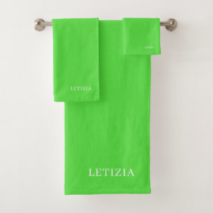 Fluorescent Green Bath Towel Set