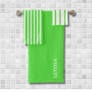 Fluorescent Green Bath Towel Set
