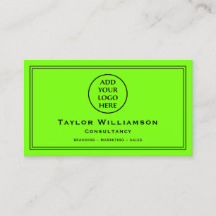 Fluorescent Green Corporate Company Business Logo Card
