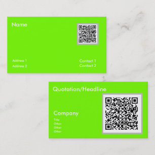 fluorescent green - QR code Business Card