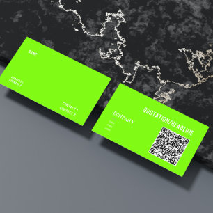 fluorescent green - QR code Business Card