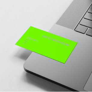 fluorescent green solid colour business card