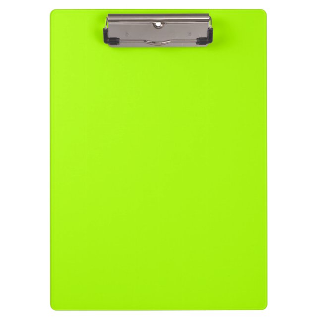 Fluorescent Green Solid Colour Clipboard (Front)