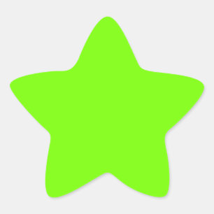 fluorescent green solid colour star sticker