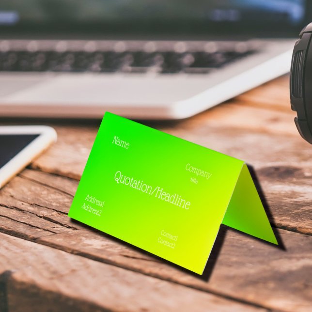 fluorescent green-yellow gradient  business card (Creator Uploaded)