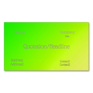 fluorescent green-yellow gradient magnetic business card