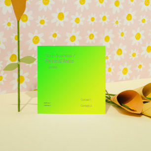 fluorescent green-yellow gradient square business card