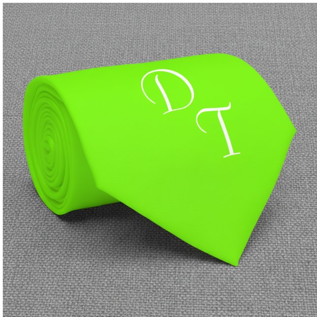 Fluorescent  green  - your monograms tie (Creator Uploaded)