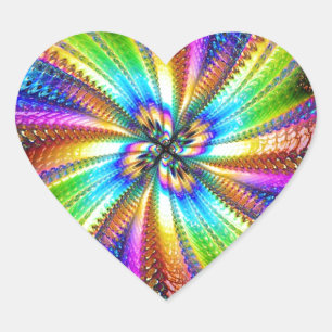 fluorescent image in star heart sticker