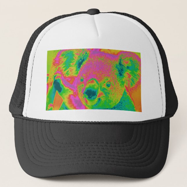 fluorescent koala bears trucker hat (Front)