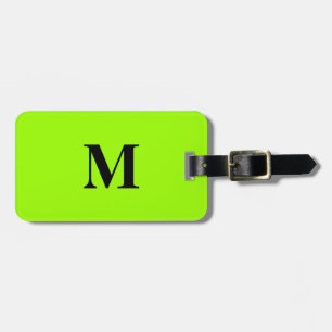 Fluorescent Lime Green Colourful Monograms Name Luggage Tag