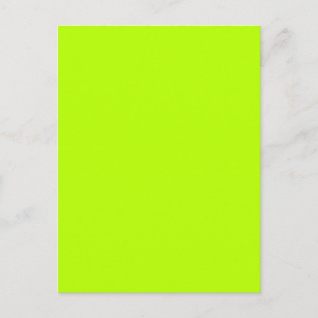 Fluorescent Lime Green Neon Yellow Personalised Postcard (Front)