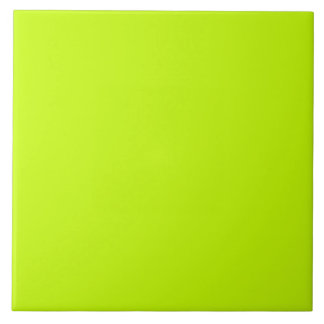 Fluorescent Lime Green Neon Yellow Personalised Tile