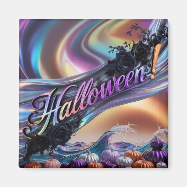 Fluorescent Love in a Pumpkin Glow Magnet (Front)