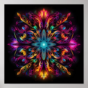 fluorescent multicolor tribal network print