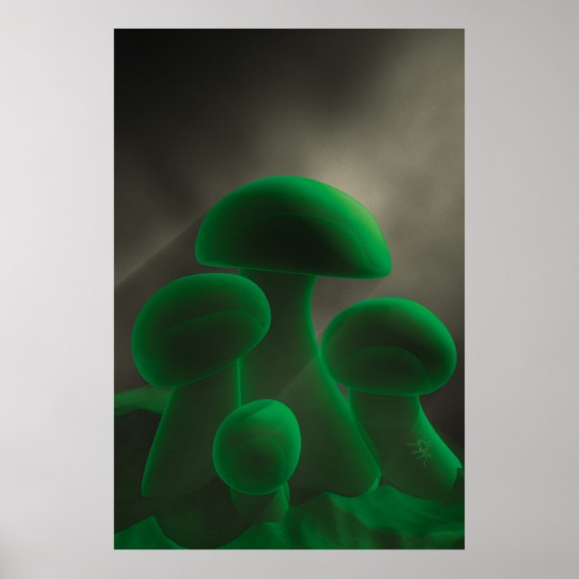 Fluorescent Mushrooms Poster (Front)