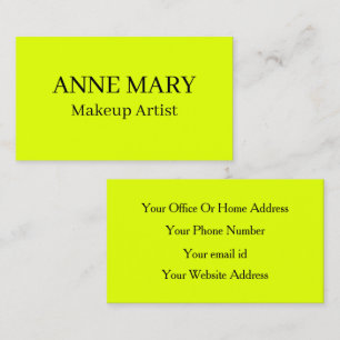 Fluorescent Neon Chartreuse Yellow Bright Colourfu Business Card