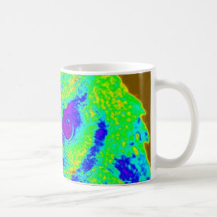 fluorescent owl coffee mug
