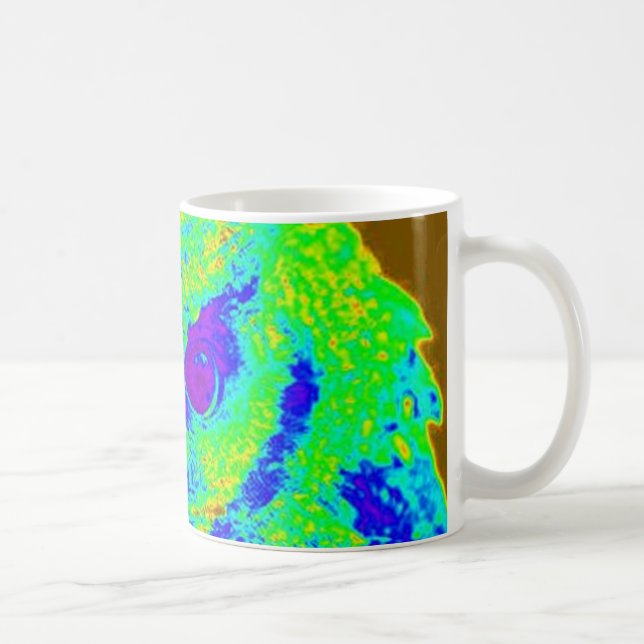 fluorescent owl coffee mug (Right)