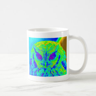 fluorescent owl coffee mug
