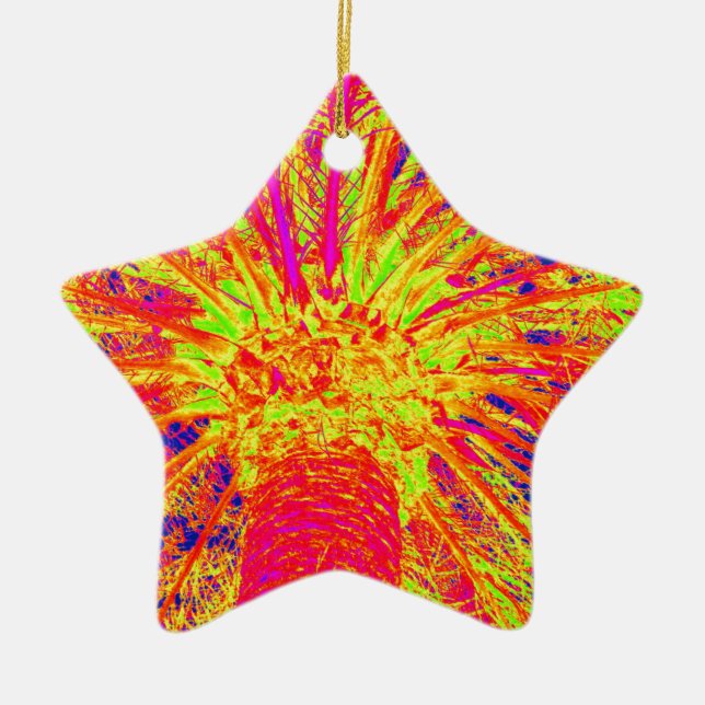 fluorescent palm ceramic tree decoration (Front)