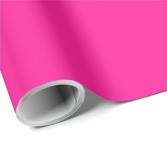 Fluorescent Pink Classic Single Colour Wrapping Paper (Roll Corner)