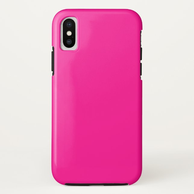 Fluorescent Pink Tough iPhone XS Case (Back)