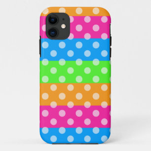 Fluorescent Rainbow with Polka Dots Case-Mate iPhone Case