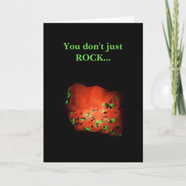 Fluorescent Rock under UV Light Greeting Card (Front)