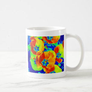 fluorescent tulips coffee mug