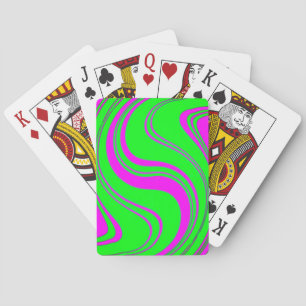 fluorescent waves modern pattern playing cards