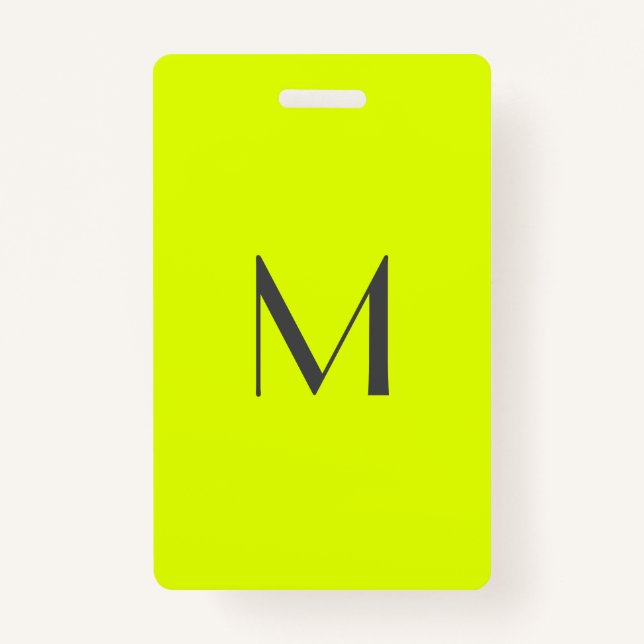 fluorescent yellow - add monogram  ID badge (Front)
