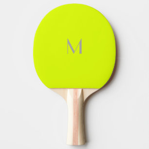 fluorescent yellow - add monogram  ping pong paddle