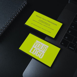fluorescent yellow - add your  logo business card
